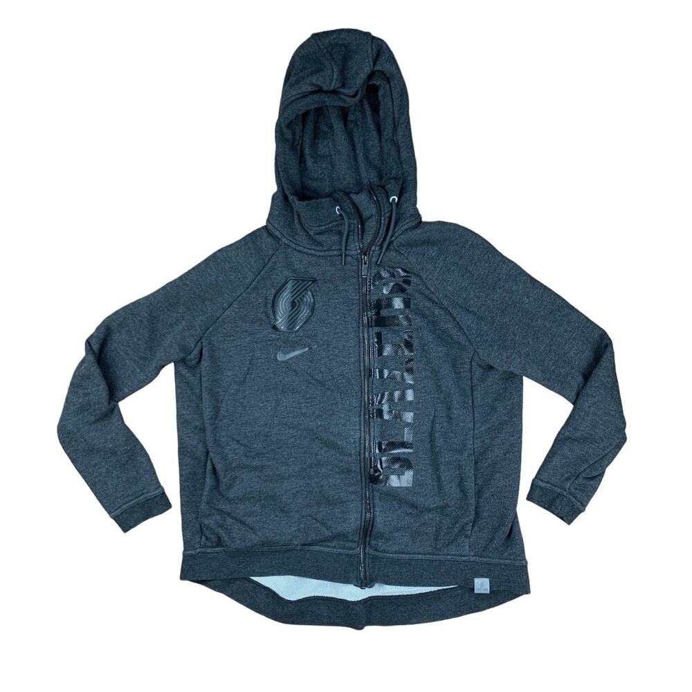 Nike NBA Portland Trailblazers Charcoal Full Zip Hoodie Sz M